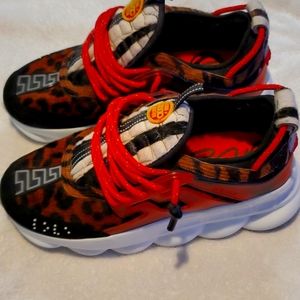 Versace Chain reaction animal print sneakers
